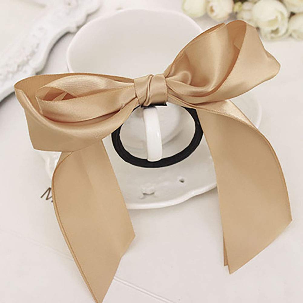 6 PCS Women's Satin Ribbon Bow Hair Ties - Soft Headbands, Ponytail Holders & Hair Accessories for Women & Girls - Perfect for Parties, Weddings & Everyday Styling