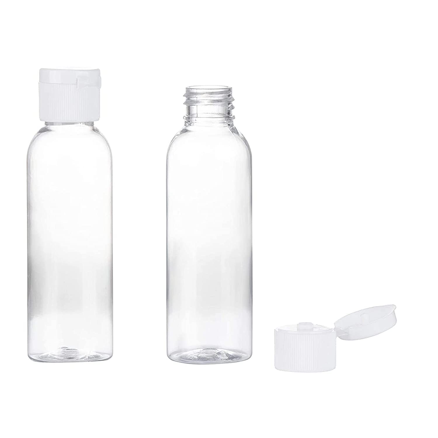 Refillable Round Plastic Bottles with Flip Top Caps - 100ml (40 Pcs) - White Empty Containers for Cream, Lotion, Oil - Perfect for DIY Skincare, Travel Toiletries & Home Organization
