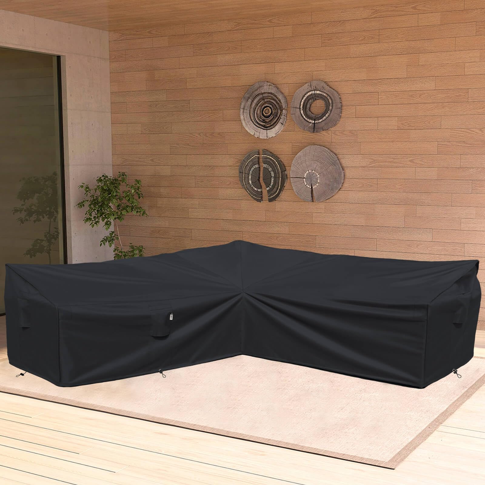 Heavy Duty Waterproof 600D Outdoor Sectional Sofa Cover 115