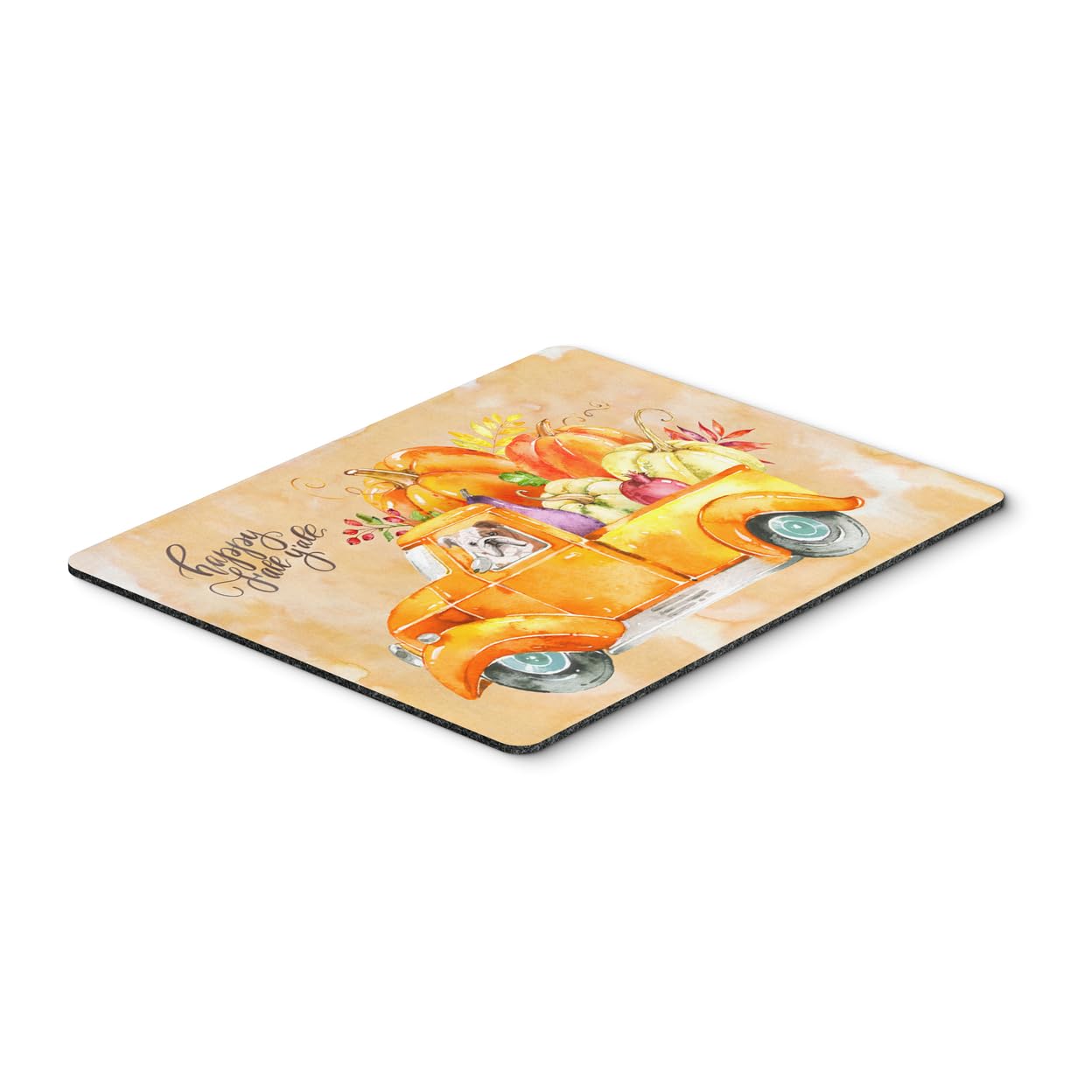 Caroline's Treasures CK2665MP Fall Harvest English Bulldog Mouse Pad - Non-Slip Large Desk Mat for Home Office, Gaming & Computer Work - Washable Hot Pad & Trivet for Kitchen Use