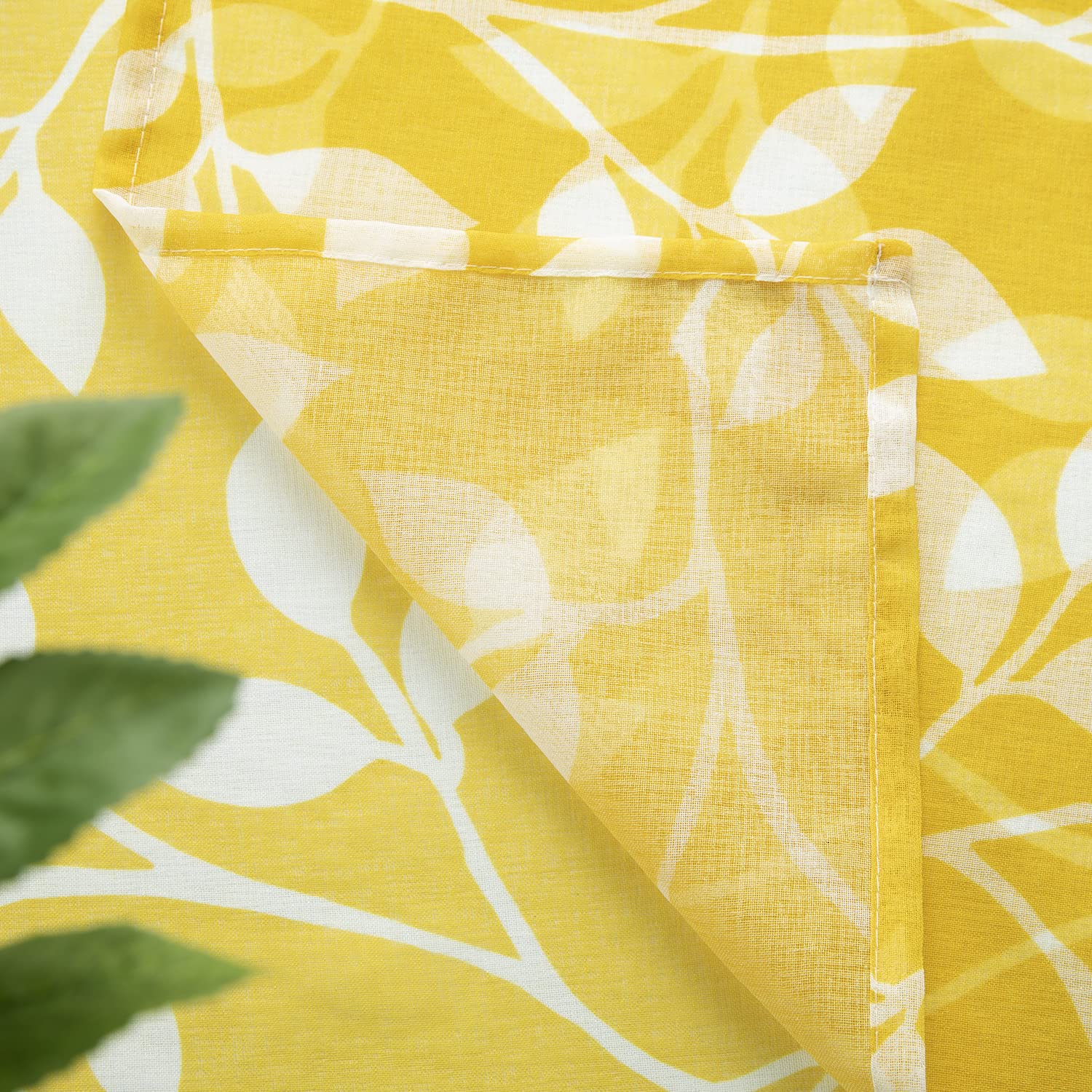 Yellow Valance Curtains for Kitchen Window - Rod Pocket Sheer Valance for Living Room, Bedroom & Bathroom - Home Decor
