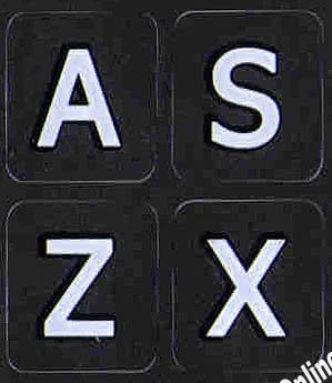 English US Large Lettering (Upper CASE) Keyboard Stickers - Non-Transparent Black Background for Laptops & Desktop Computers | Perfect for Typing, Coding & Office Work