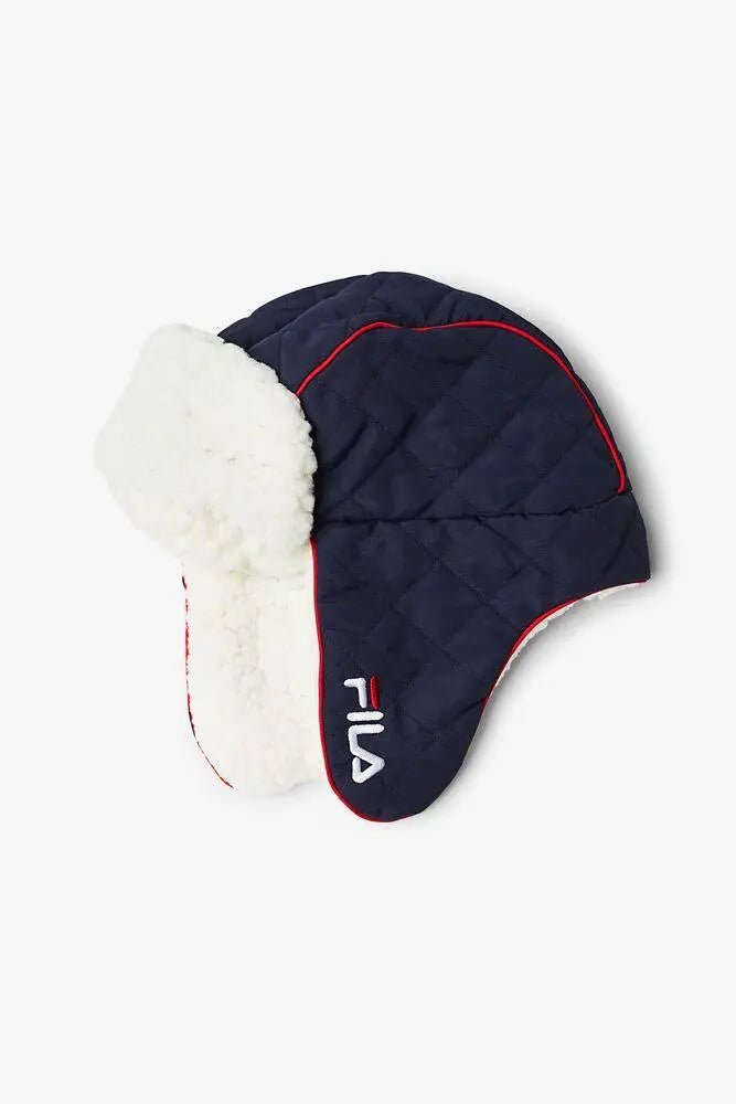 Fila Trapper Hat for Men & Women - Warm Winter Beanie with Ear Flaps in Navy, Red, White | Outdoor Activities, Skiing, Snowboarding, Hiking, Cold Weather Protection