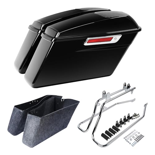 Vivid Black Saddlebags + Chrome Brackets