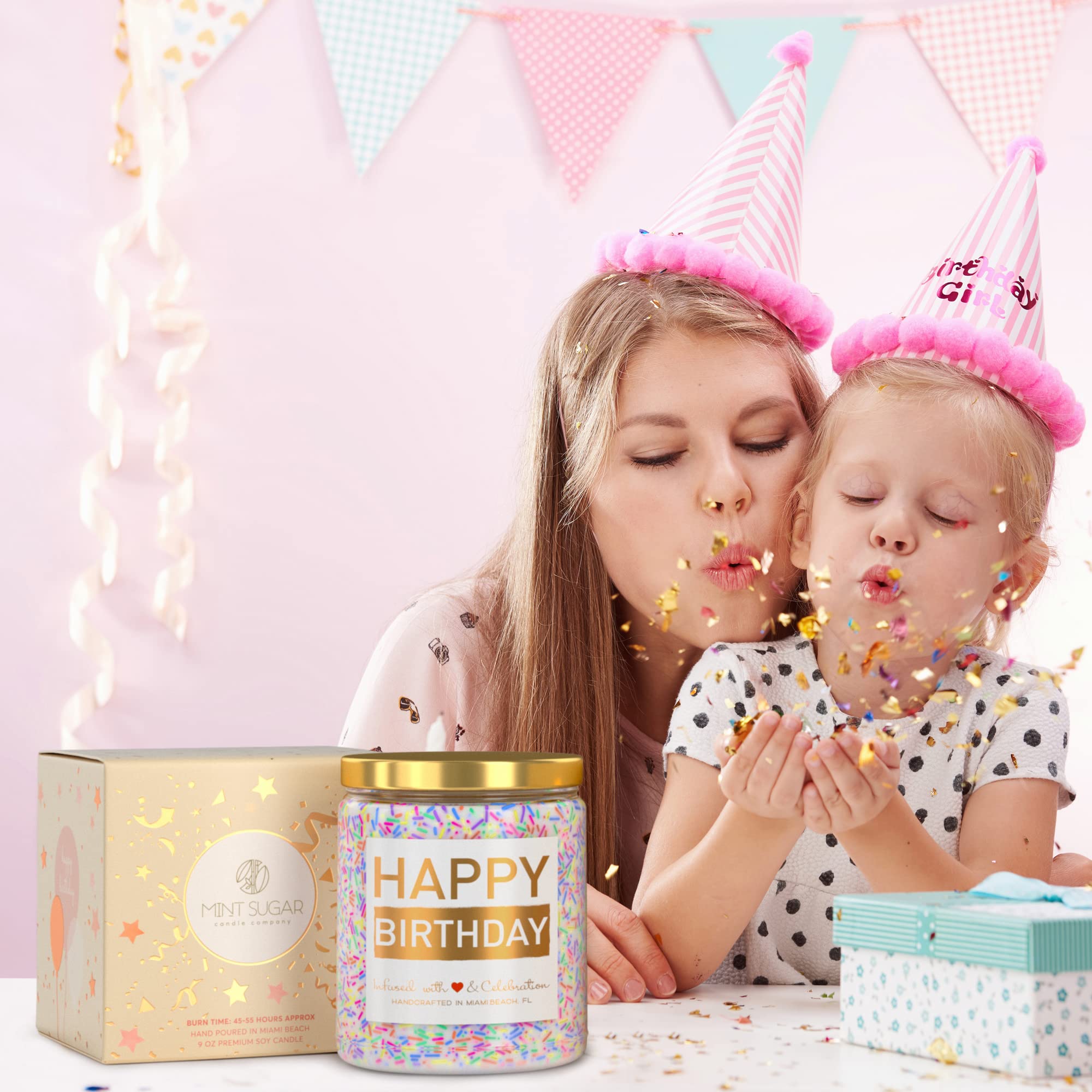 Vanilla Birthday Cake Scented Candle with Sprinkles - 9 oz Made in USA, Unique Birthday Gift for Women, Men, Best Friend - Perfect for Celebrations, Relaxation, and Home Decor
