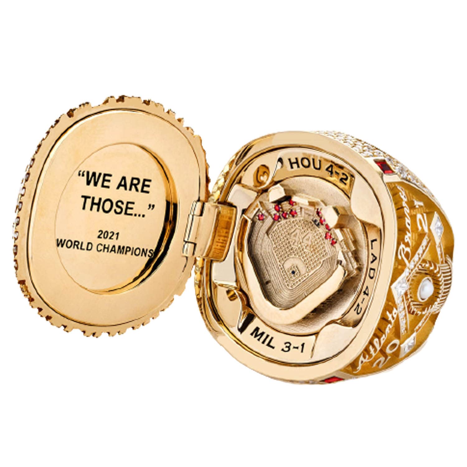 2021 Atlanta Braves World Series Championship Ring Replica - Official Version with Wooden Box, Freeman #5 Alloy Ring for Baseball Fans & Collectors | Perfect Gift for Braves Supporters, Memorabilia Display & Sports Fan Collections