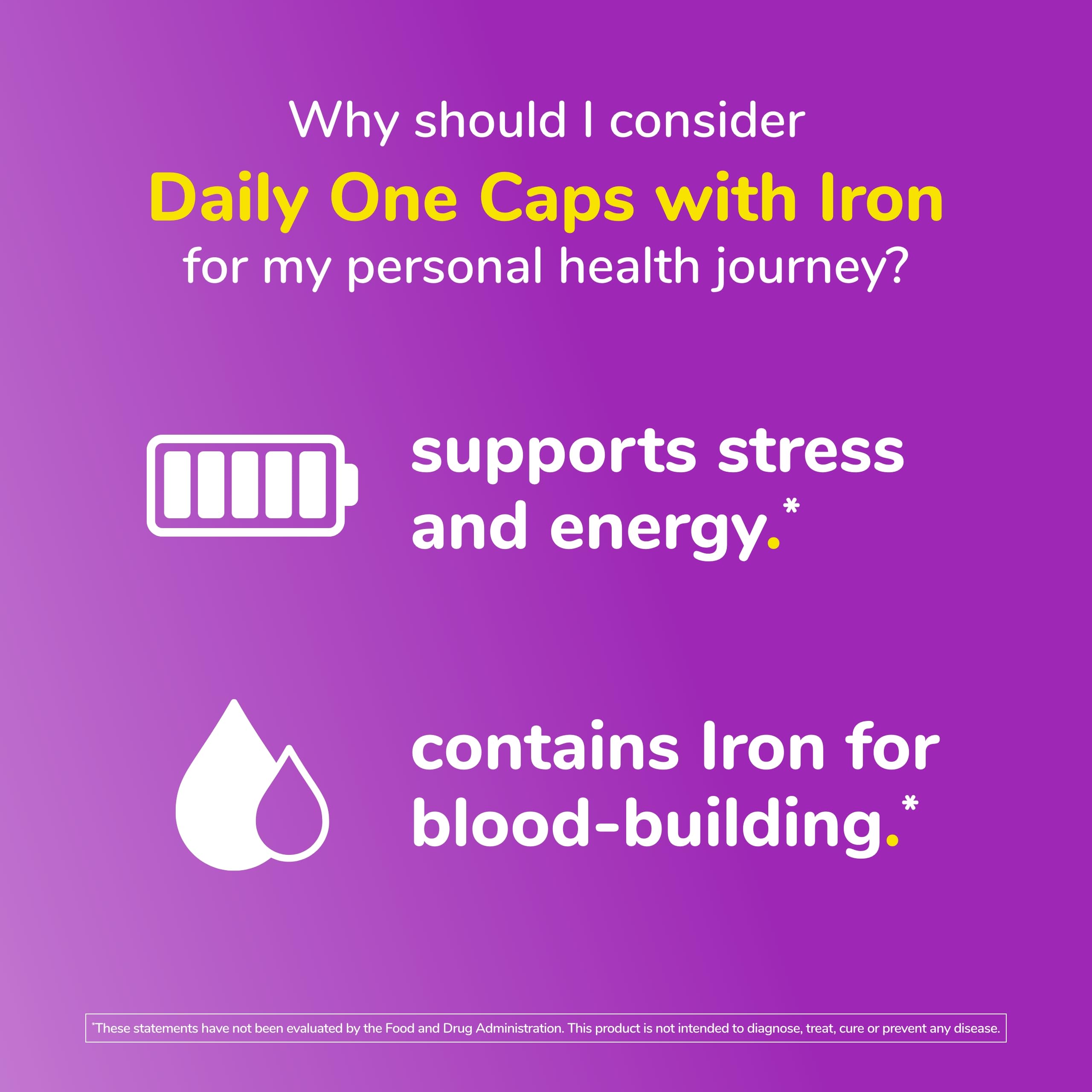 Twinlab Daily One Caps with Iron - Multivitamin Supplement with Iron, Zinc, B Vitamins for Energy & Immunity - 180 Capsules - Supports Daily Wellness for Active Adults & Seniors