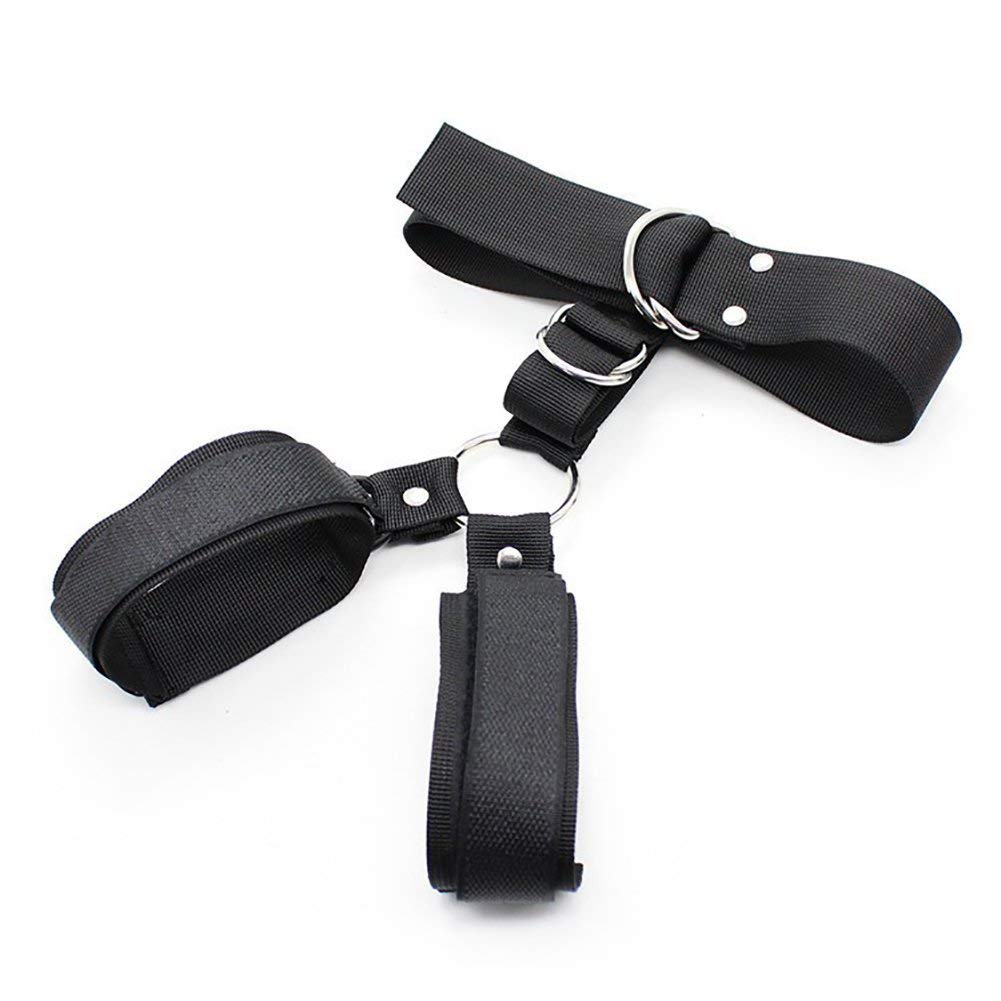 Premium Adjustable Leather BDSM Restraints Kit - Handcuffs, Collar & Choker for Couples, Beginners & Adults | Bondage SM Toys for Role Play, Spicing Up Relationships & Sensual Exploration