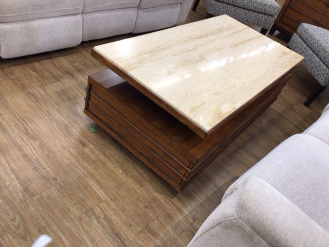 Tommy Bahama Ocean Club Solstice Cocktail Table with Stone Top - Outdoor Patio Furniture for Poolside, Beach House & Backyard Decor