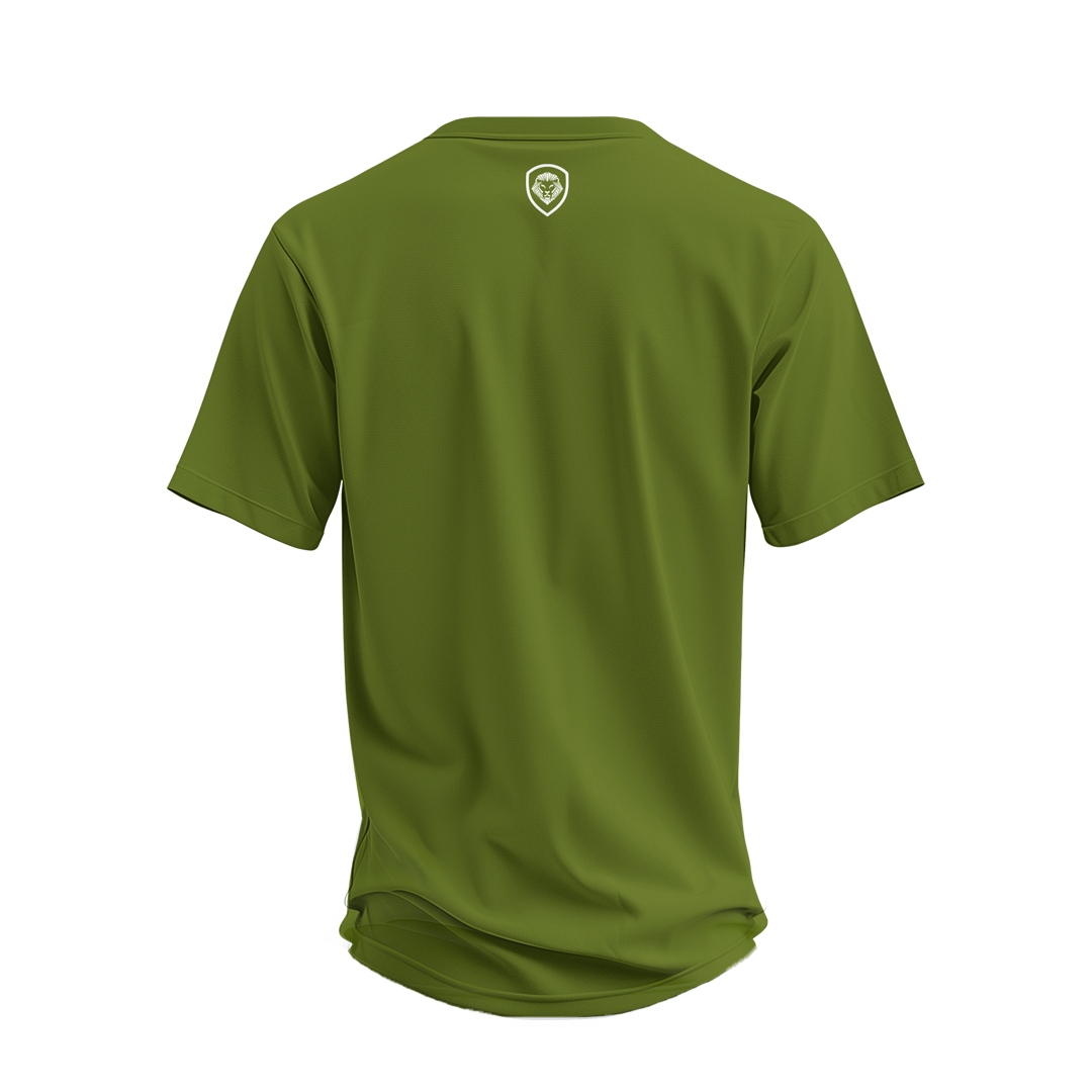 Premium Curved Hem Green & White Short Sleeve T-Shirt for Men - Soft Cotton Casual Tee - Perfect for Summer Outings, Gym & Streetwear Fashion