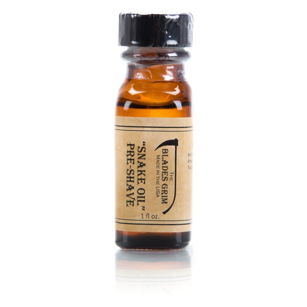 Natural Pre-Shave Oil for Men - Handmade in USA, 1oz Snake Oil Formula - Perfect for Sensitive Skin & Close Shaves - Ideal for Daily Grooming & Barber Shop Use