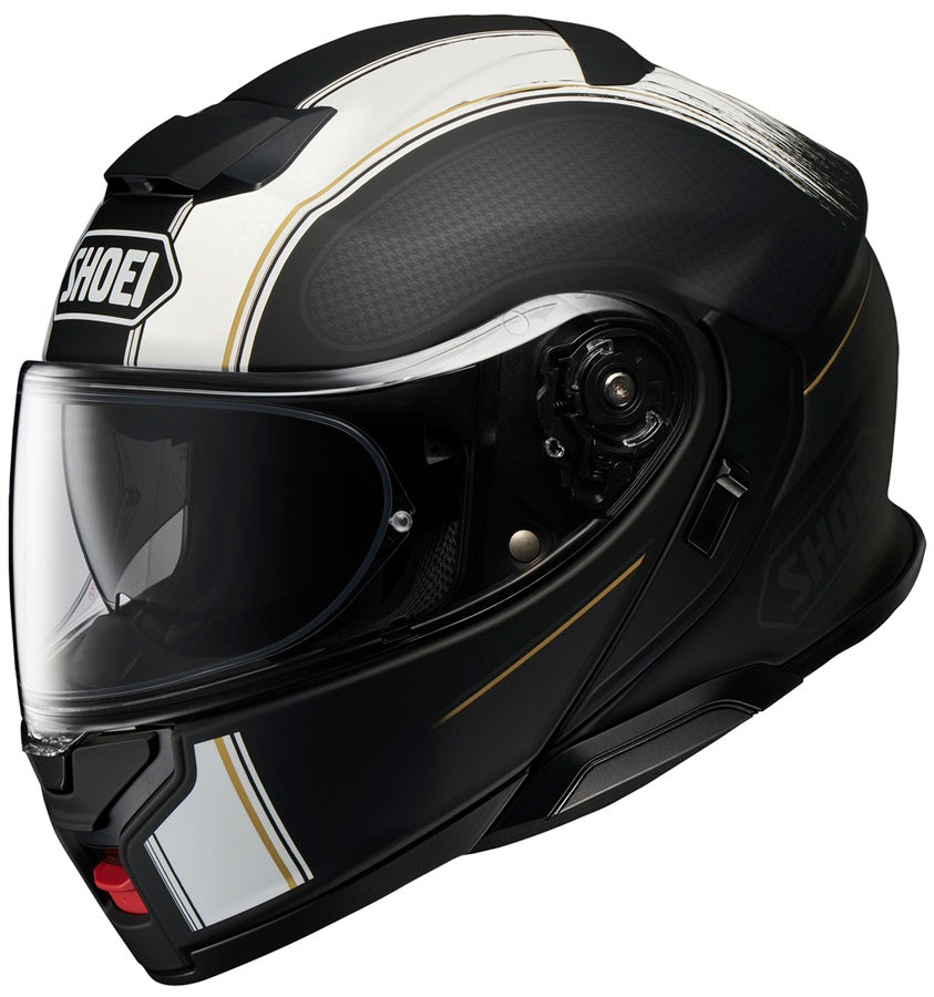 Shoei Neotec 3 Satori Matte Black/White Motorcycle Helmet - Full Face Modular Flip-Up Design for Touring & Commuting