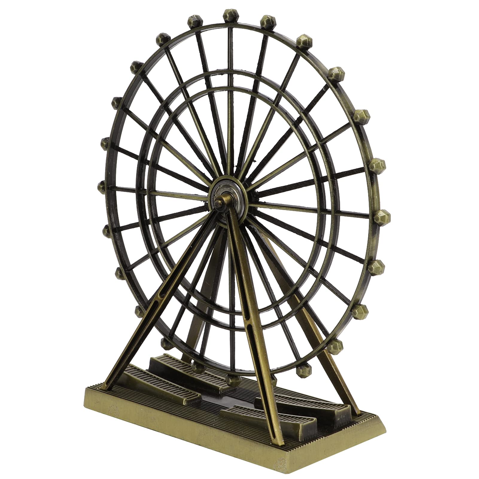 Exquisite Alloy Ferris Wheel Model Statue - Handcrafted Home & Office Decor, Perfect Gift for Theme Park Lovers & Collectors (Ideal for Bookshelf Display, Wedding Centerpiece, or Amusement Park Themed Party Decor)