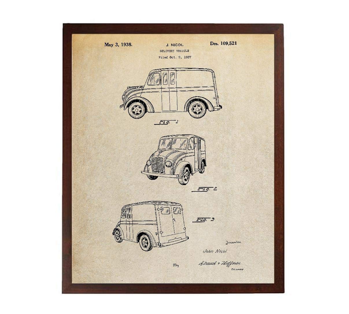 Vintage Divco Twin Model U Milk Truck Patent Print Poster - Retro Delivery Vehicle Wall Art Decor TDP1132 | Perfect for Home, Office & Man Cave Decorations