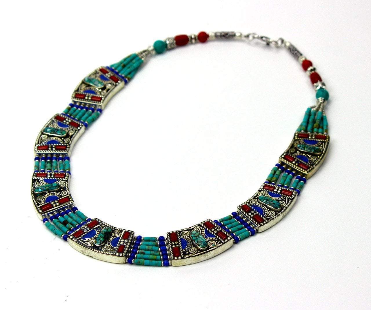 Himalayan Sky Necklace - Handmade Sterling Silver Pendant with Natural Gemstones, Boho Jewelry for Women, Perfect for Everyday Wear & Spiritual Healing
