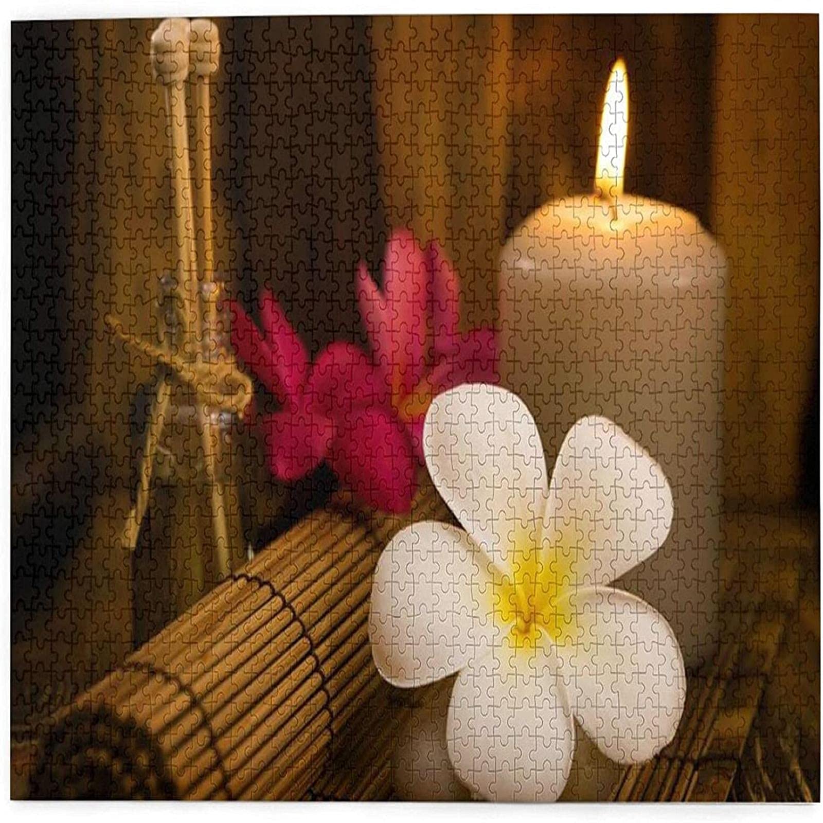 Epushow 1000-Piece Wooden Jigsaw Puzzle with Candlelight Print - Challenging Adult Puzzle Game for Relaxation & Stress Relief - Perfect for Family Game Nights & DIY Home Decor