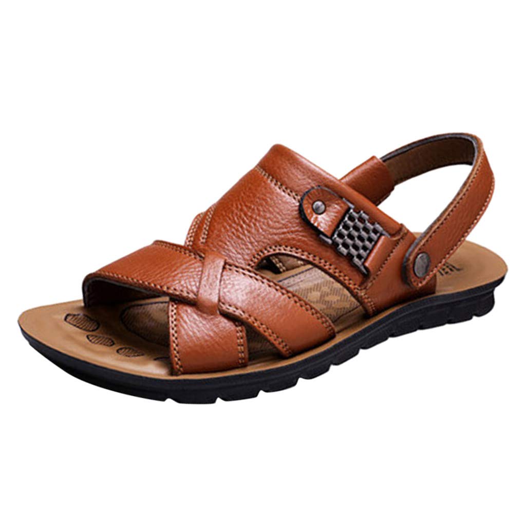 **Men's Breathable Leather Flip Flops - Fashion Beach Slippers & Outdoor Slides for Summer Comfort | Ideal for Beach, Pool, and Casual Wear**