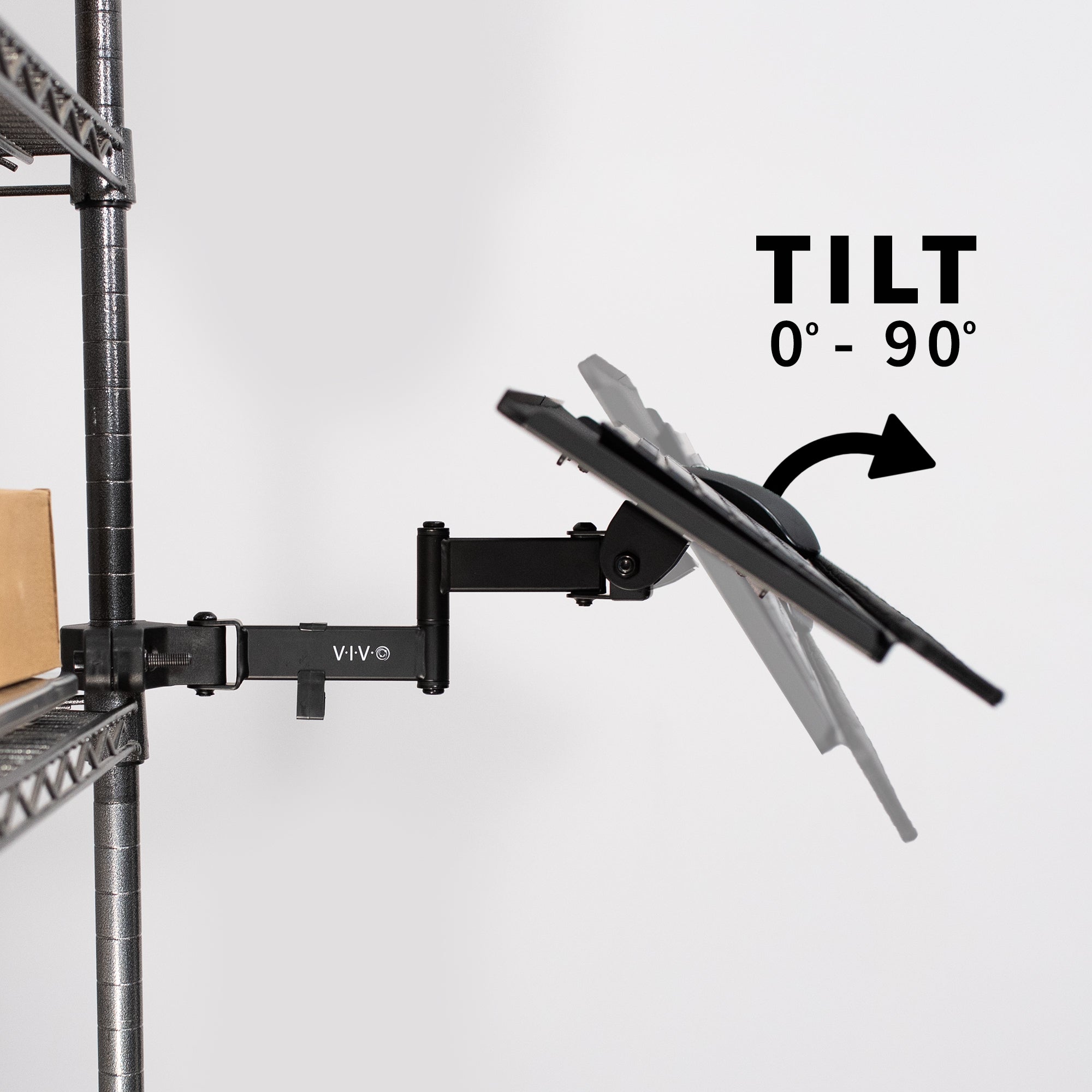 Adjustable Pole Mount Tilting Keyboard Tray - Ergonomic Under Desk Solution for Office & Home Workspace - Perfect for Standing Desks, Workstations & Compact Spaces