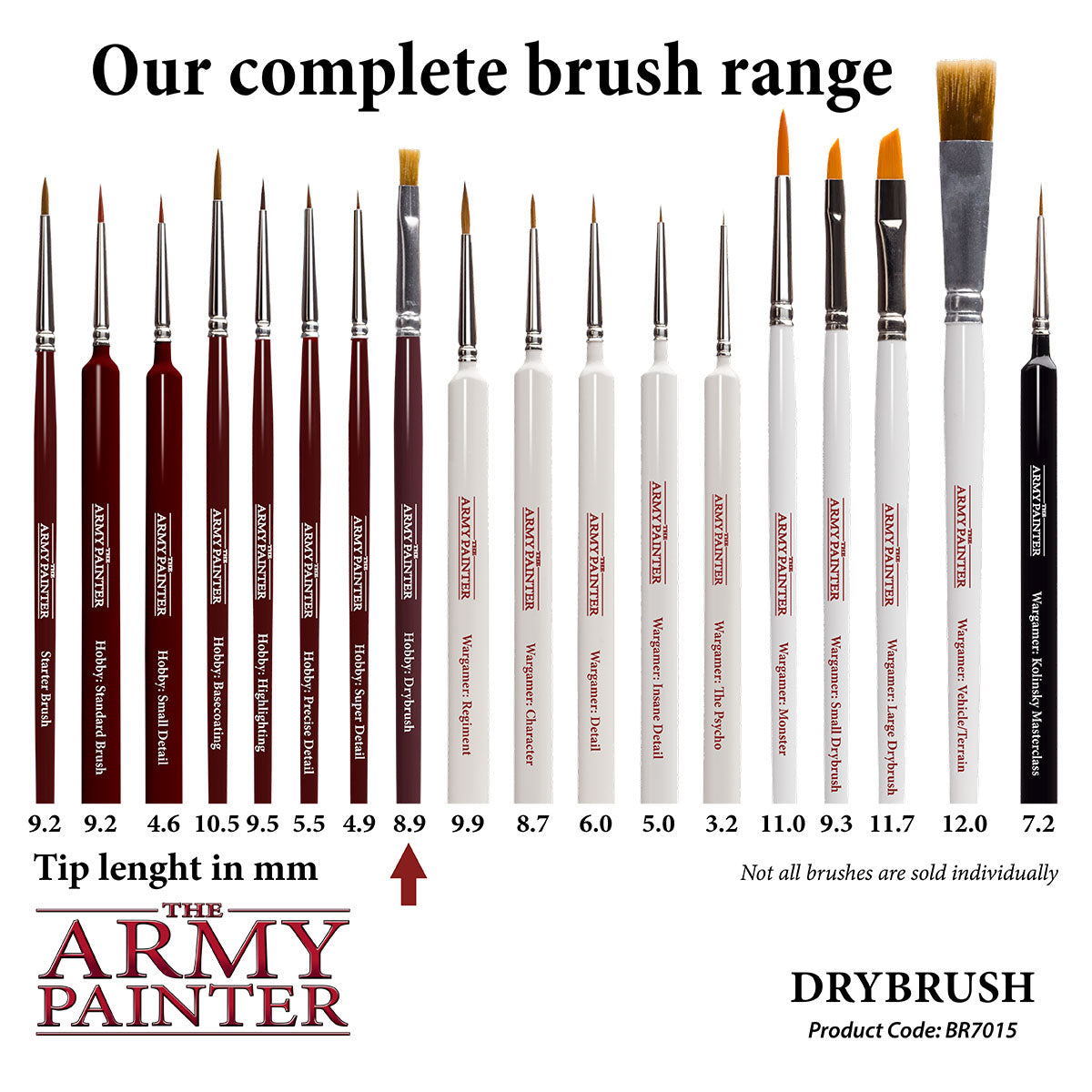 Dry Brush for Miniature Painting - Professional Hobby Brush Set for Warhammer, D&D & Model Kits - Perfect for Detailing, Dry Brushing & Texture Effects