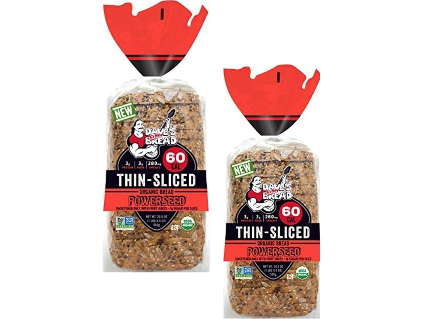 Organic Powerseed Thins by Dave's Killer Bread - USDA Organic, Non-GMO, 20.5 oz (Pack of 2) | Healthy Snack for Breakfast, Lunch, or On-the-Go