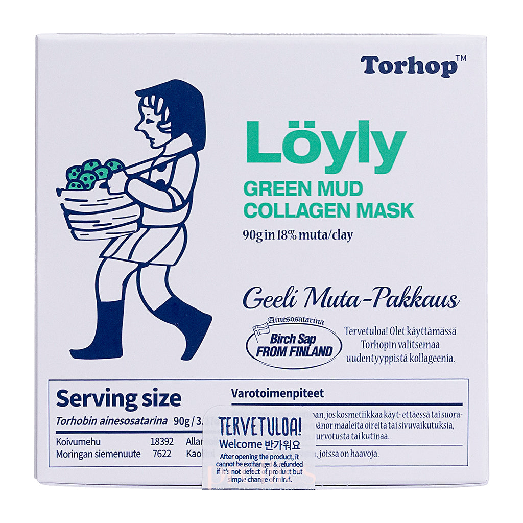 Torhop Loyly Green Mud Collagen Mask 90g - Deep Cleansing & Anti-Aging Face Mask for Glowing Skin | Perfect for Spa Day & Self-Care Routine
