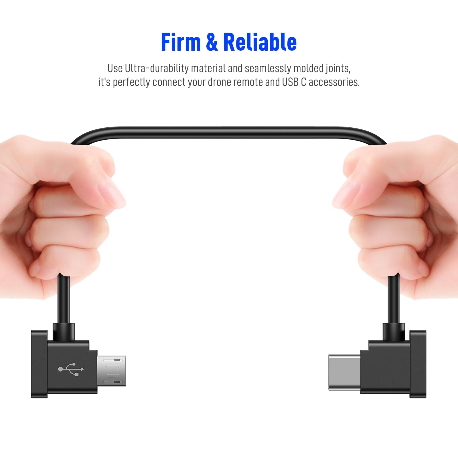 DJI Mavic Mini/SE/2/Pro/Zoom/Air/Spark Drone OTG Cable - Micro USB to USB C Converter for iPhone 16 Pro Plus & Galaxy S24 - 1FT Short Data Sync Charging Cord - Perfect for Aerial Photography & Drone Control