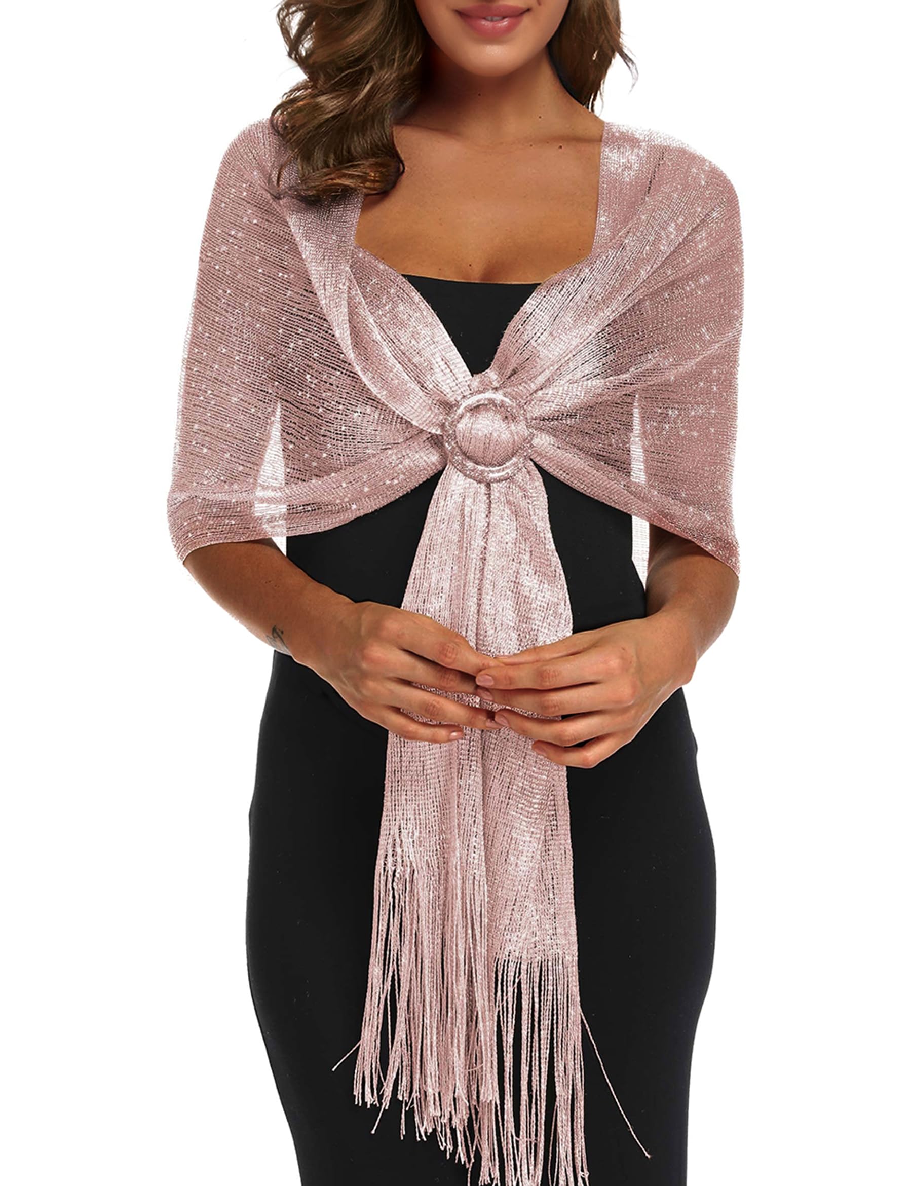 Elegant BANETTETA Women's Shawl Wrap - Formal Evening Scarf with Buckle for Weddings, Parties & Special Occasions | Perfect for Dresses, Cocktail Events & Black Tie Gatherings