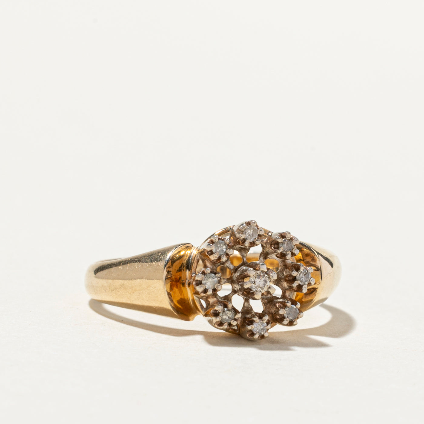 0.11ctw Diamond Cluster Cocktail Ring for Women - Size 7.5 | Elegant Party Jewelry for Evening Events, Weddings & Special Occasions
