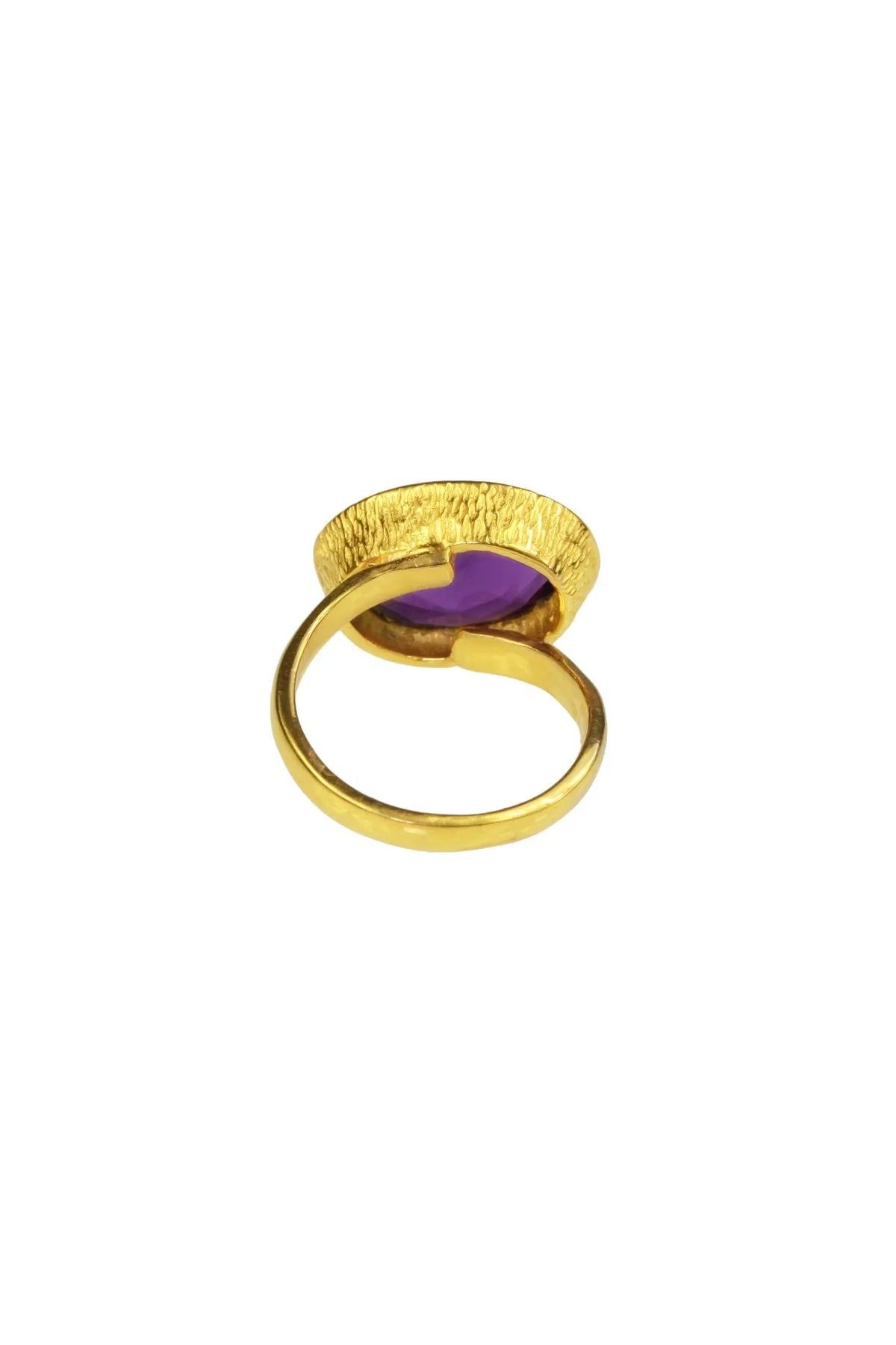 Saachi Amethyst Oval Asymmetrical Ring - Elegant Purple Gemstone Jewelry for Women - Perfect for Weddings, Parties & Everyday Wear