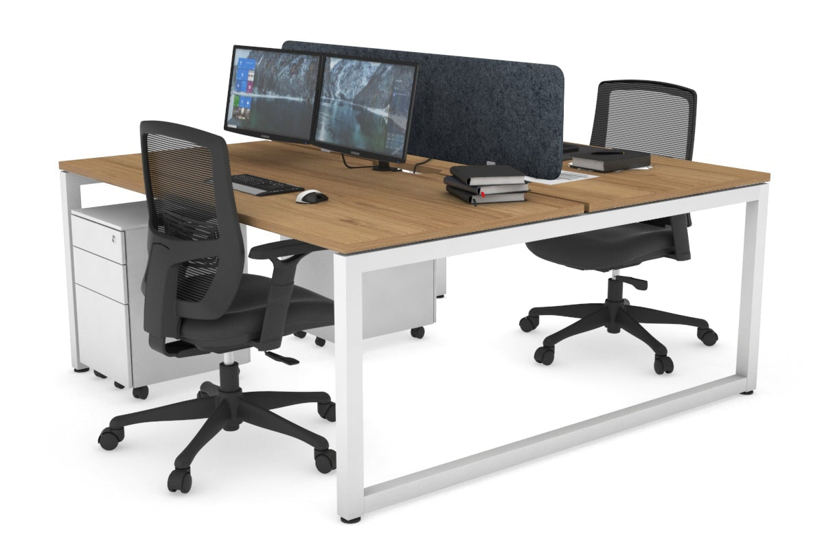 Quadro Loop Legs 2-Person Office Workstation - 1800L x 800W with Cable Management | Modern Shared Desk for Coworking Spaces & Home Offices