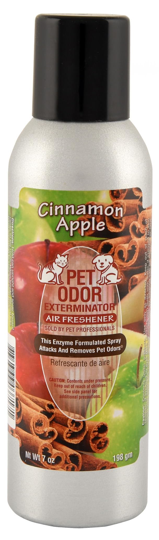 Natural Pet Odor Eliminator & Air Freshener Spray - Cinnamon Apple Scent | Eliminates Litter Box, Couch & Carpet Smells | Safe for Pets & Home Use