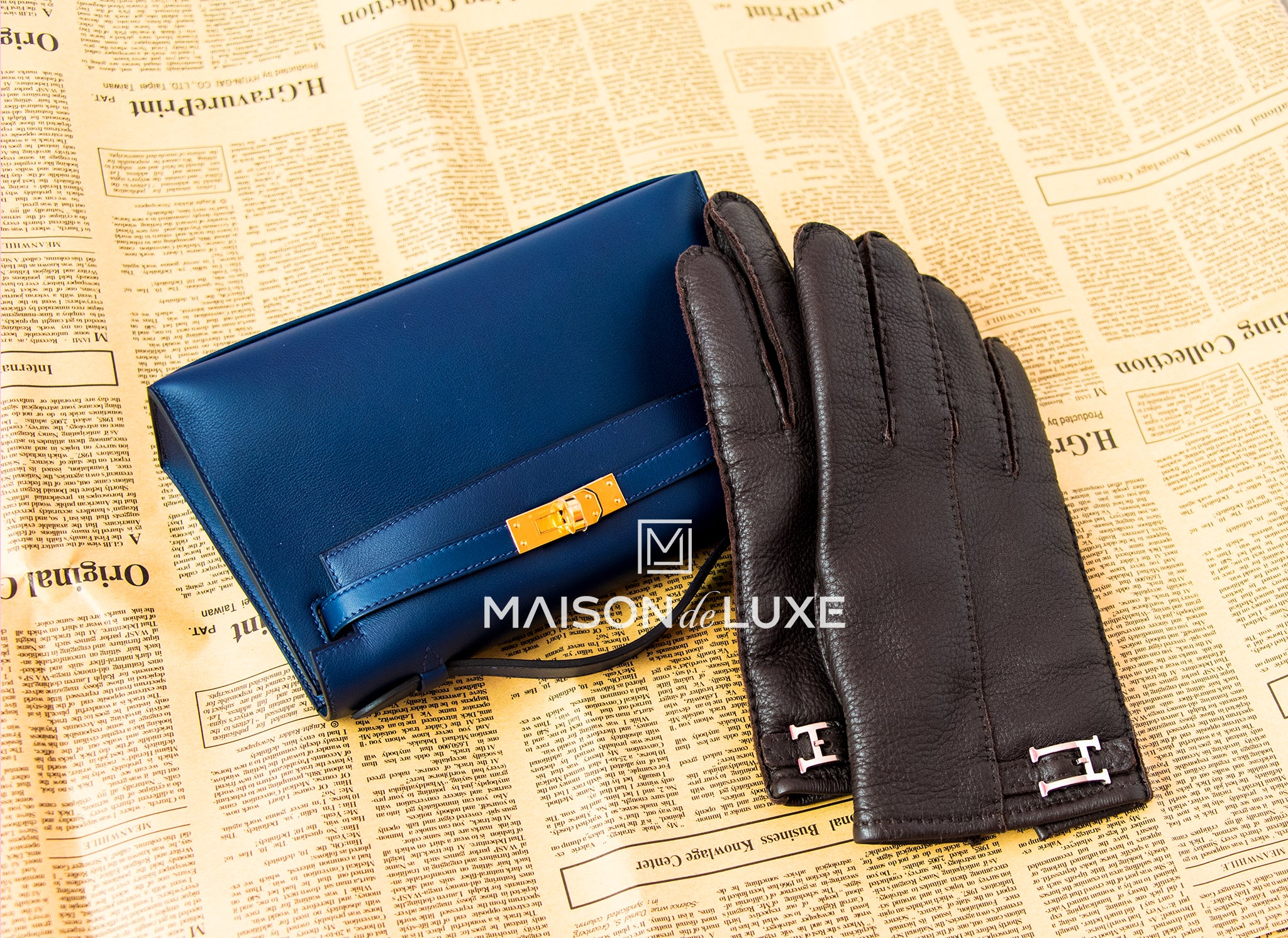 Hermes Navy GHW Swift Mini Kelly Pochette Clutch - Luxury Designer Handbag for Women, Perfect for Evening Parties & Special Occasions