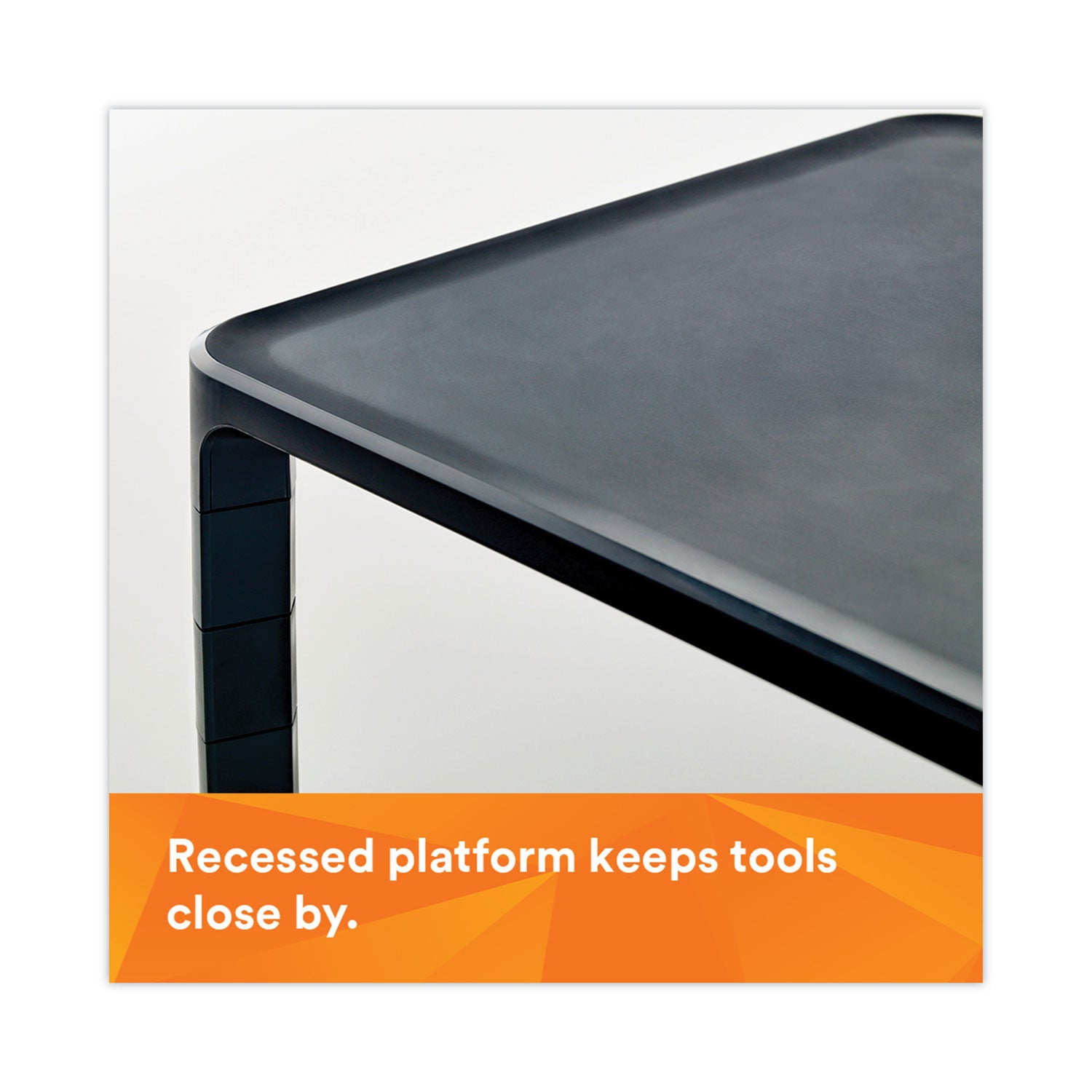 3M™ Adjustable Monitor Stand - Ergonomic Black Desk Riser (16