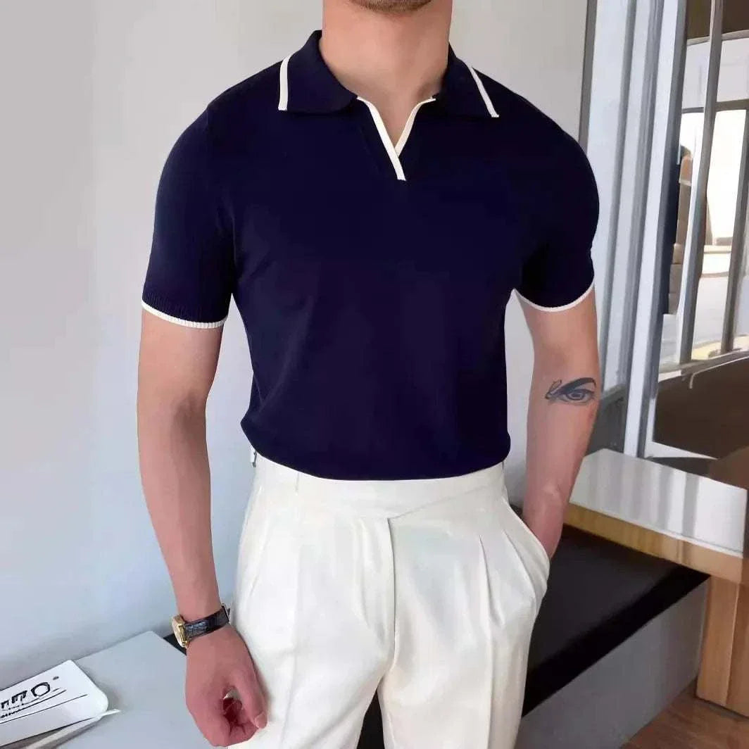 Men's Polo Collar Relaxed Fit T-Shirt - Comfortable Casual Short Sleeve Shirt for Everyday Wear, Golf, and Outdoor Activities
