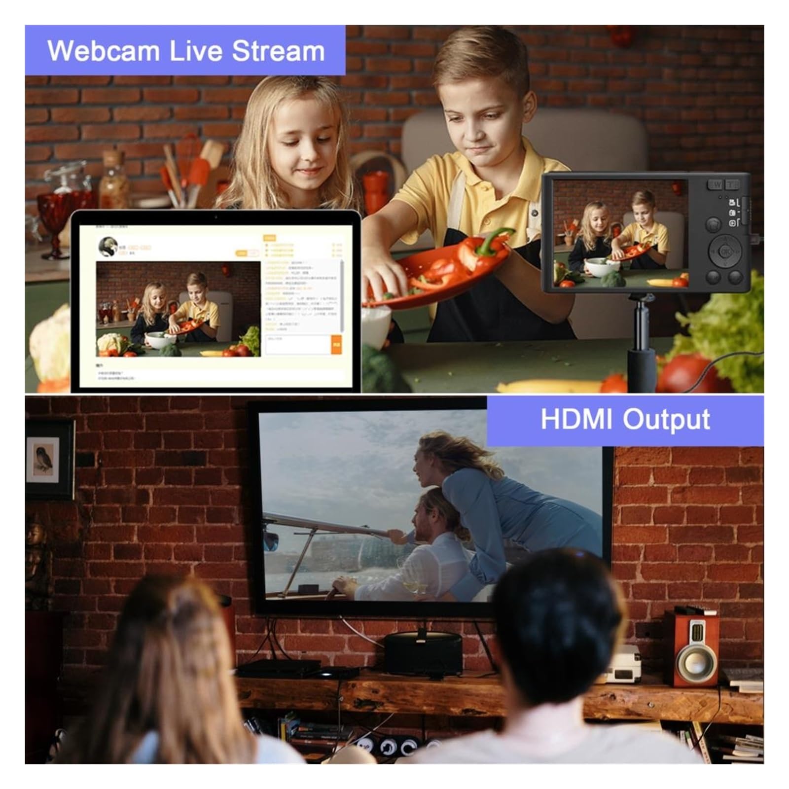 4K 48MP Digital Video Camera with Auto Focus & 16X Zoom - 60FPS Vlogging Camera for YouTube, Travel & Home Movies (No Wide Angle Lens, No WiFi) - Perfect for Content Creators, Travel Vloggers & Family Recording