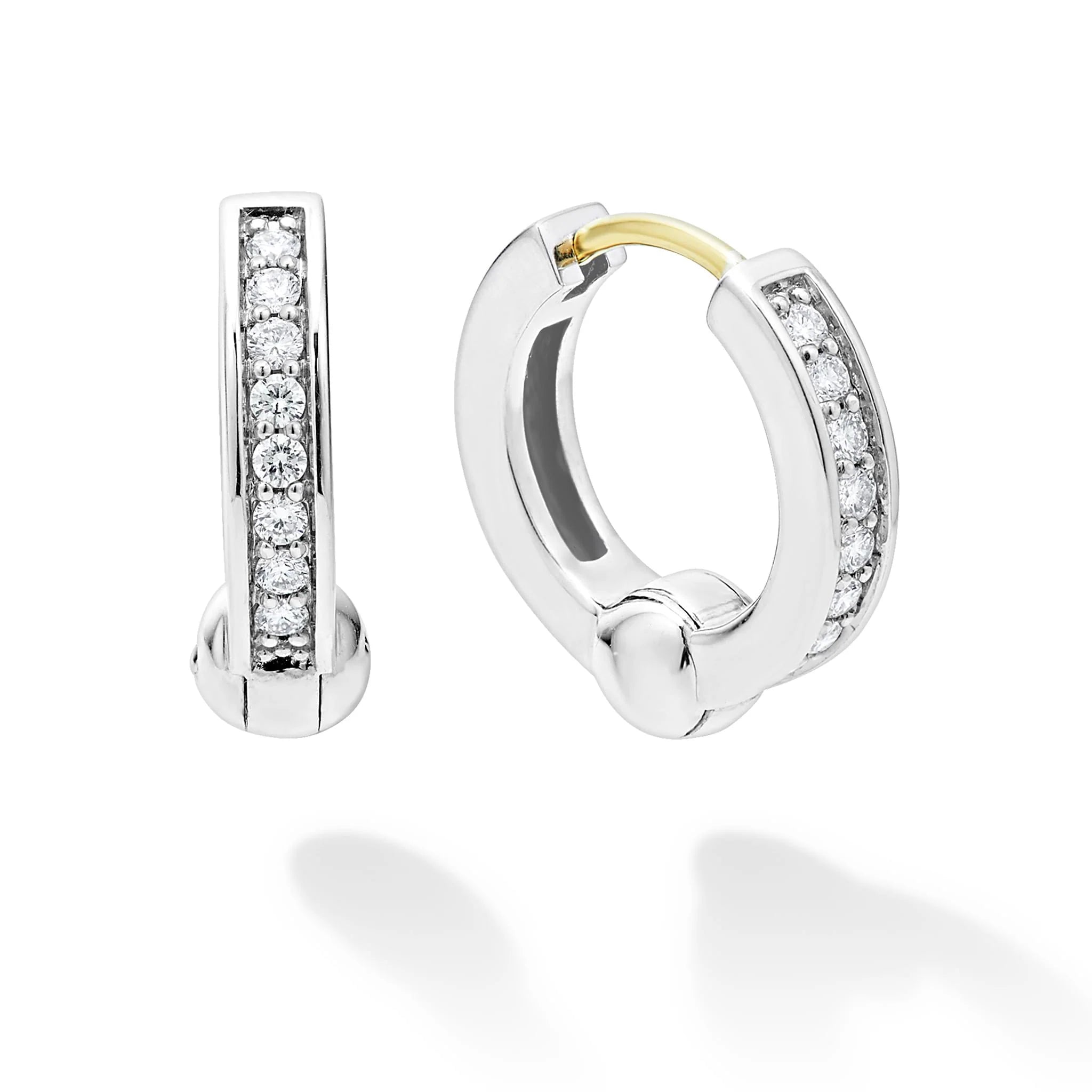 Diamond Huggie Earrings for Women - 14K Gold Hoop Earrings with Sparkling Stones - Perfect for Everyday Wear, Parties & Special Occasions