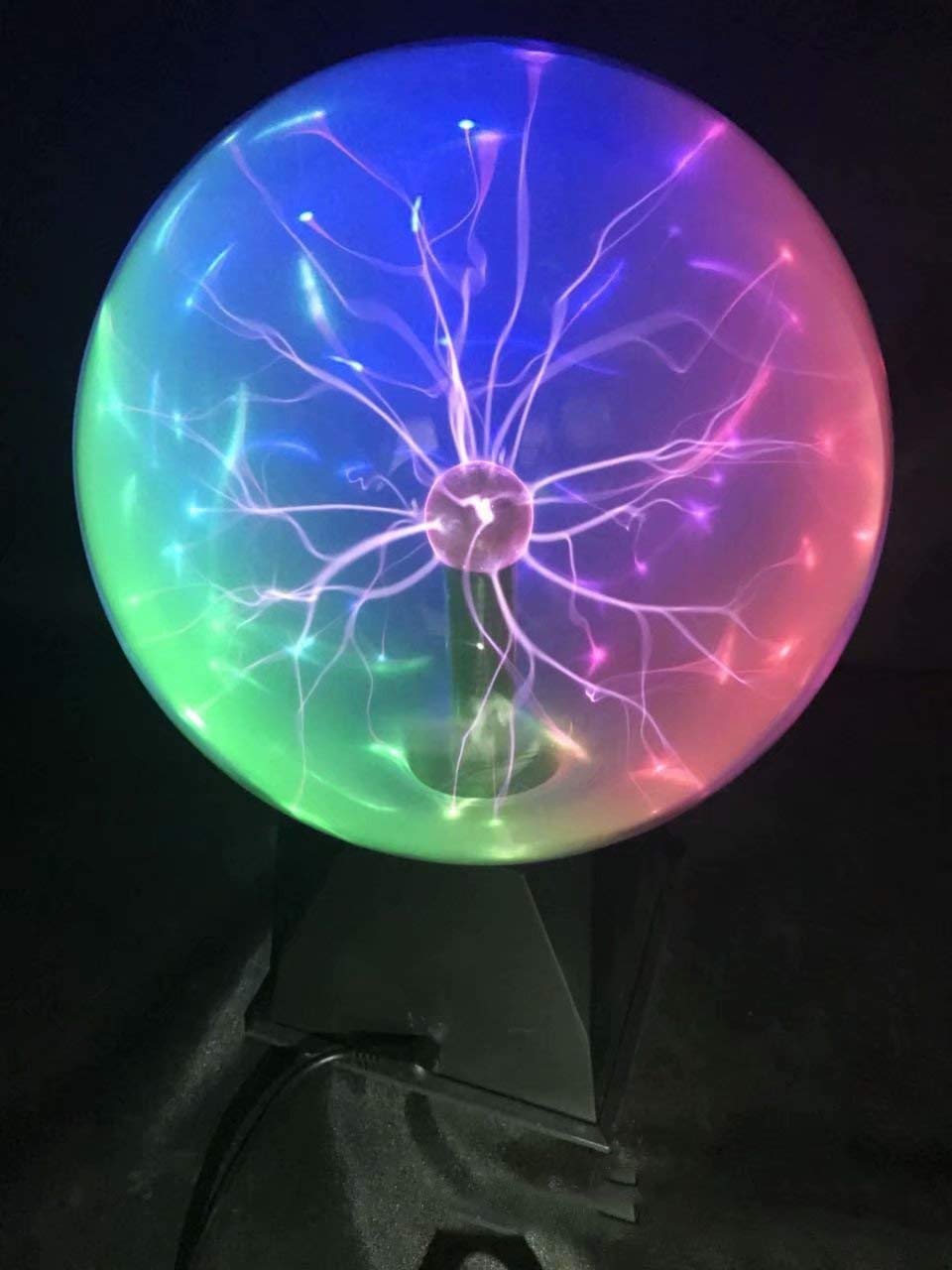 8 Inch Magic Plasma Ball Touch Sensitive Lamp - Sound Activated Nebula Sphere Lightning Globe with Electrostatic Flashing Effects - Science Night Light for Home Decor, Bedroom, Office & Party Atmosphere