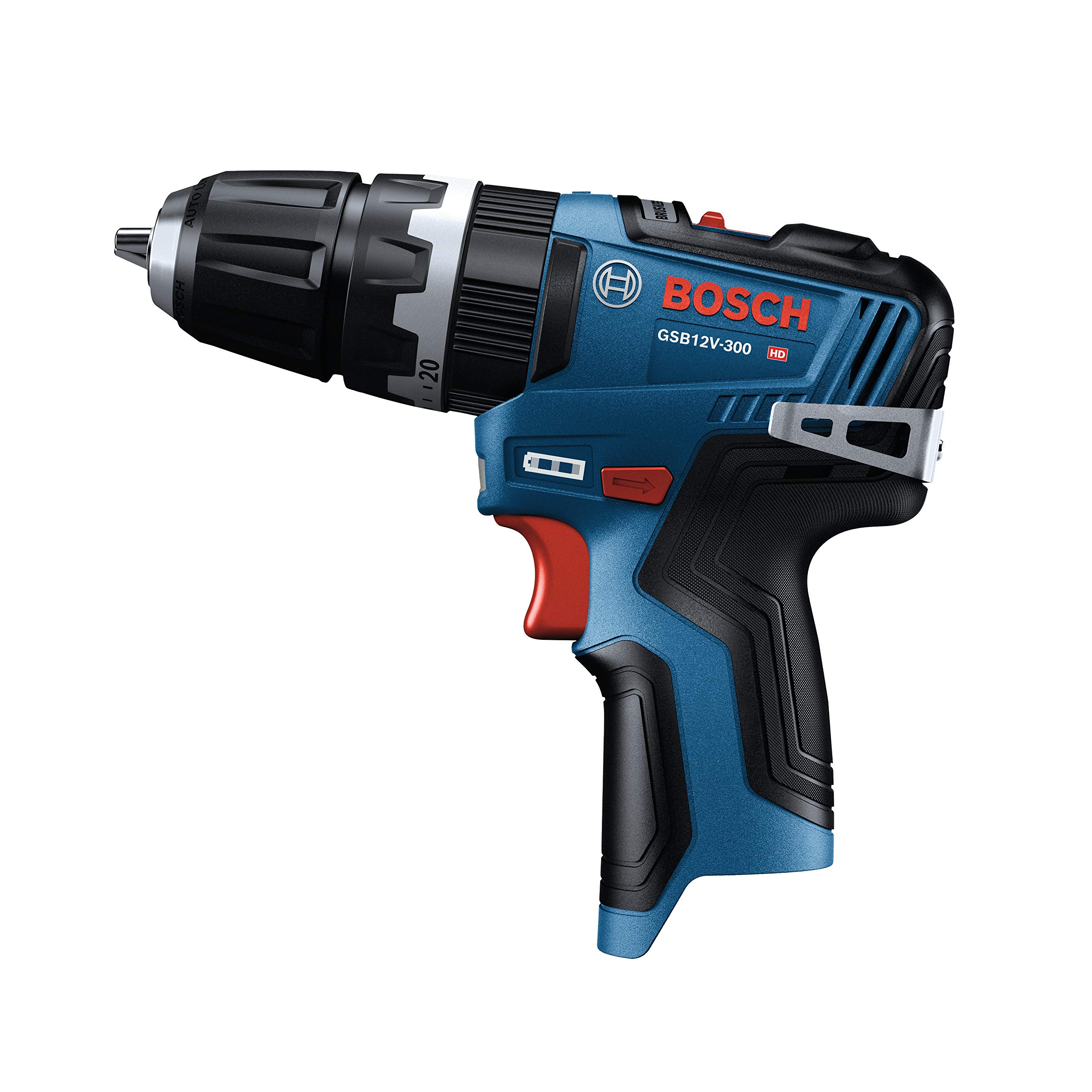 Bosch GSB12V-300N 12V Max Brushless 3/8 Inch Hammer Drill/Driver (Bare Tool) - Professional Cordless Power Tool for DIY Projects, Home Repairs & Construction Work