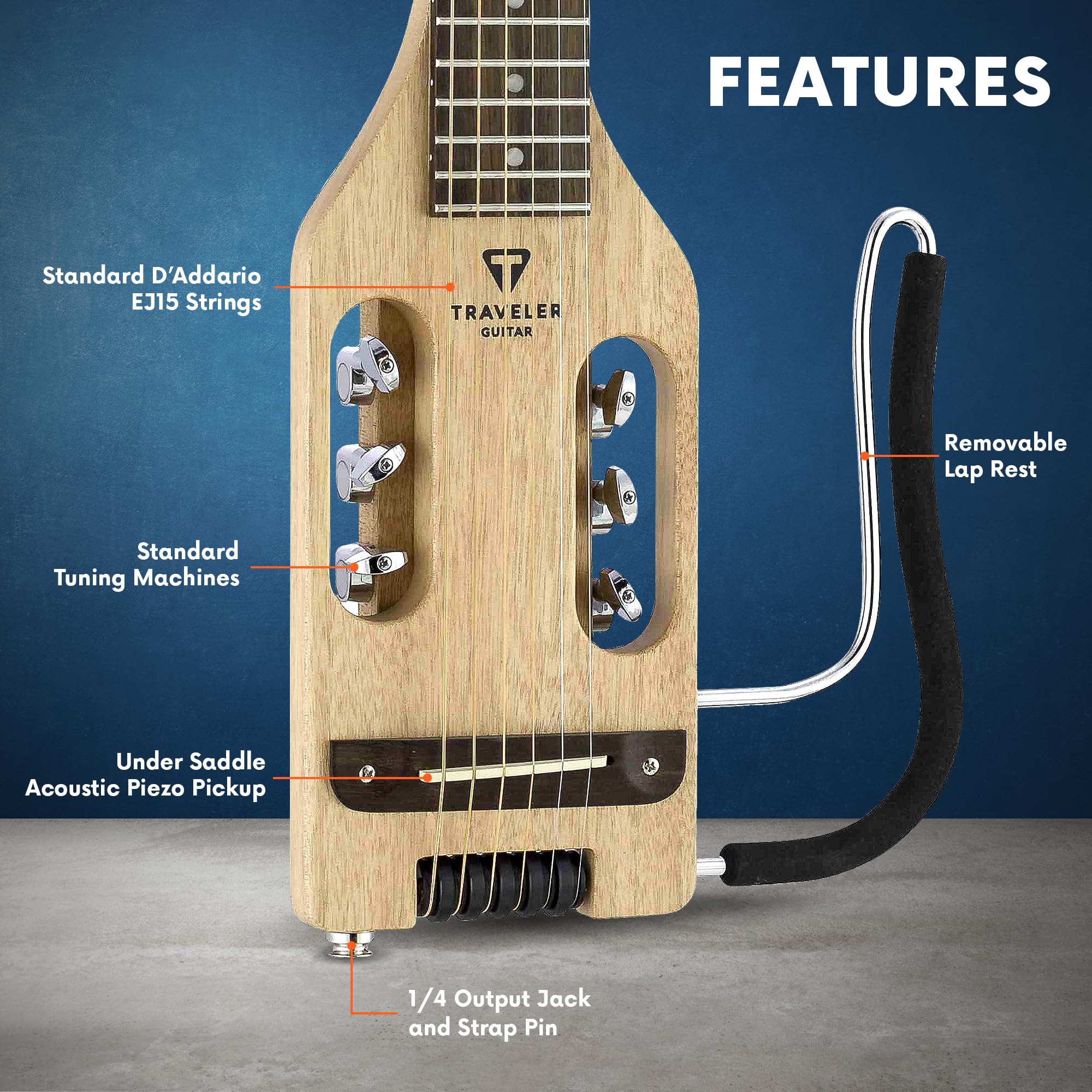 Ultra-Light Travel Acoustic-Electric Guitar with Mahogany Body - Perfect for Camping, Busking & On-the-Go Musicians | Portable Guitar for Travelers & Street Performers