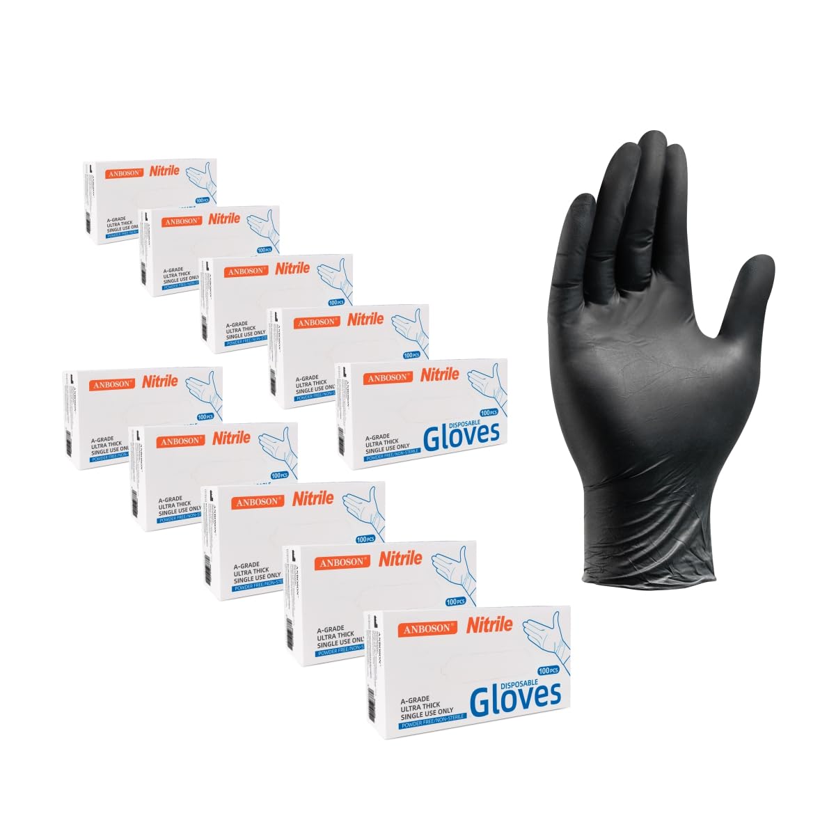 6 Mil Disposable Nitrile Gloves - Heavy Duty, Latex Free & Powder Free - Food Safe, Medical Exam, Cleaning, Painting & DIY Projects - 100 Pcs/Box
