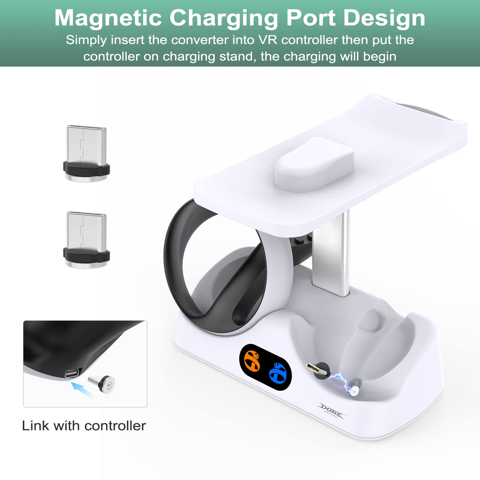 FASTSNAIL PS5 VR2 Charging Station - Playstation VR2 Headset Stand & Dual Sense Controller Dock - Fast Charging Dock for PS VR2 Accessories - Perfect for Gaming Setup & VR Storage Organization