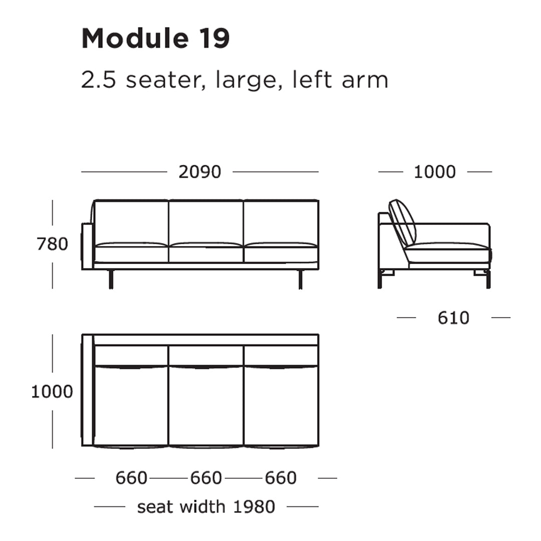 Modular Sofa Edge V1 - 17 to 24 Seating Configurations for Living Room, Lounge & Office Spaces