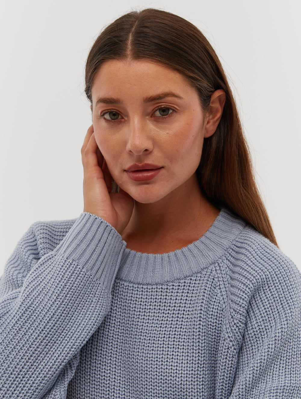 Georgiana Raglan Crew Neck Sweater for Women - Soft Cotton Knit Pullover Top for Casual Wear & Fall Outfits | Perfect for Work, Dates & Weekend Comfort