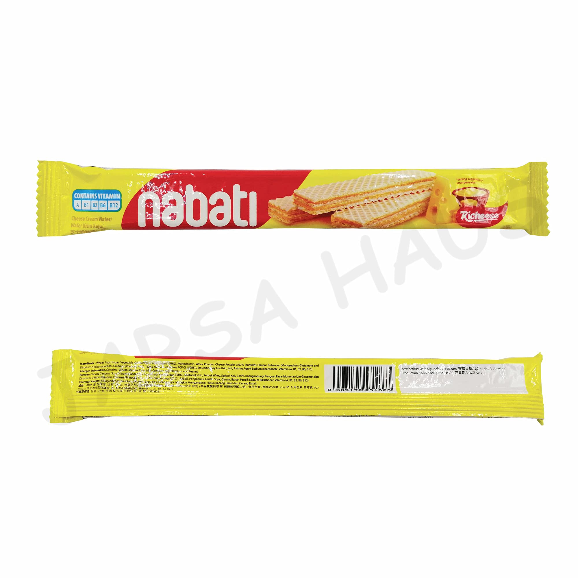 Richeese Nabati Cheese Wafer Snacks - 1 Box (20 Pieces x 7g) | Crunchy Cheese-Flavored Cookies | Perfect for School Lunches, Office Snacks & Party Treats