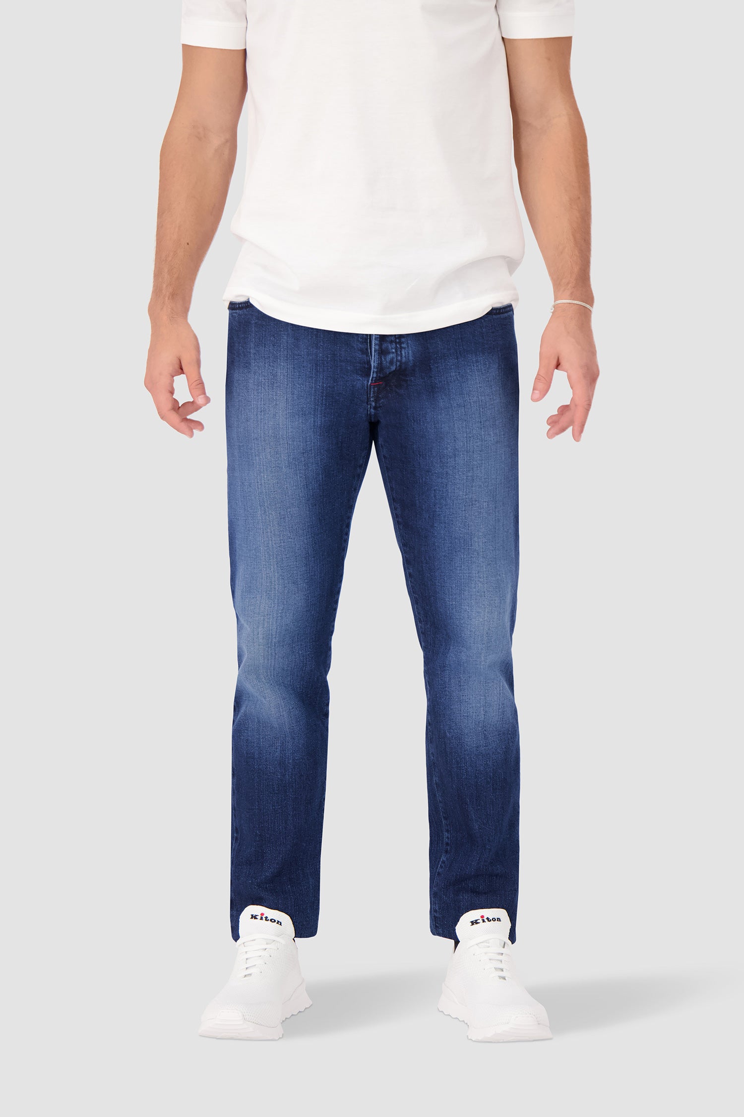 Kiton White Knit Sneakers for Men - Breathable Comfortable Casual Shoes - Perfect for Walking, Travel & Everyday Wear