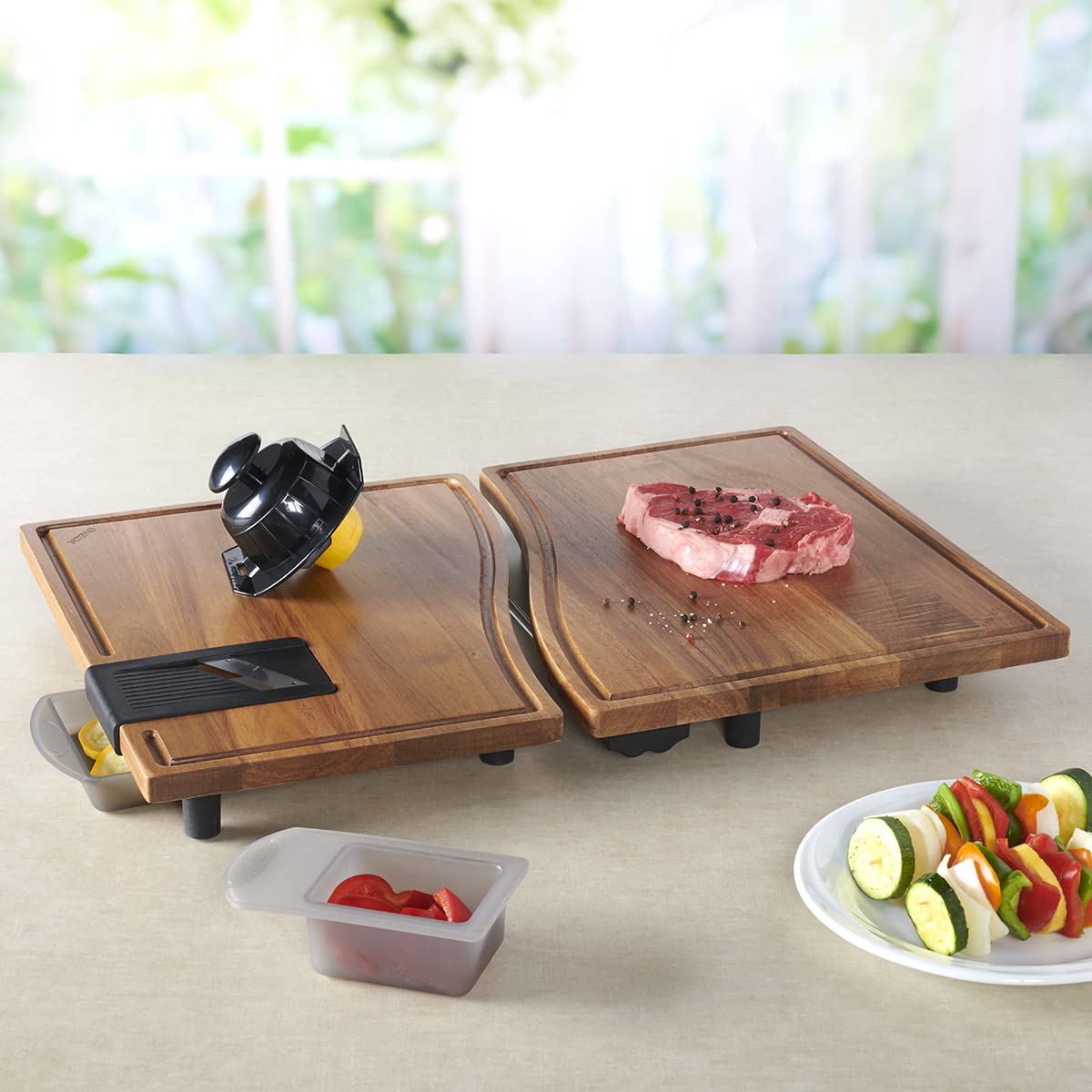 Anchor Hocking SwingBoard Acacia Wood Cutting Board Set - 6-Piece Premium Wooden Chopping Blocks for Kitchen Meal Prep & Serving - Perfect for Home Chefs, Entertaining & Charcuterie Boards