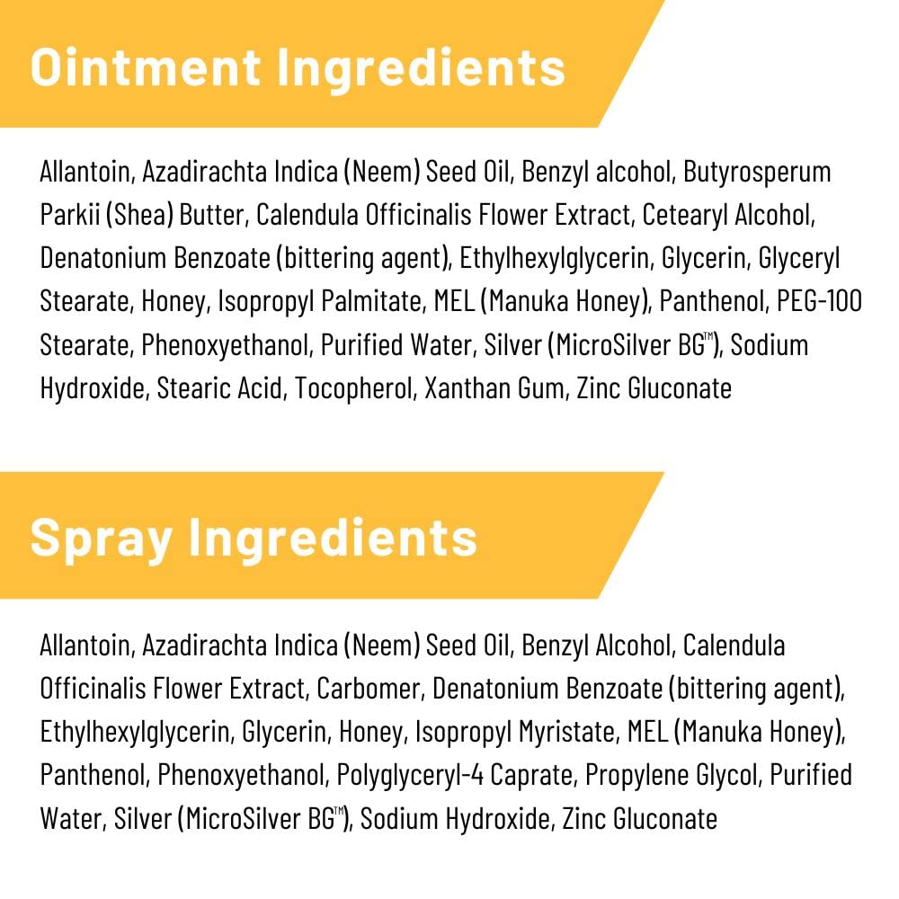 Absorbine Silver Honey Wound Care for Pets - Hot Spot Ointment & Spray Gel with Manuka Honey