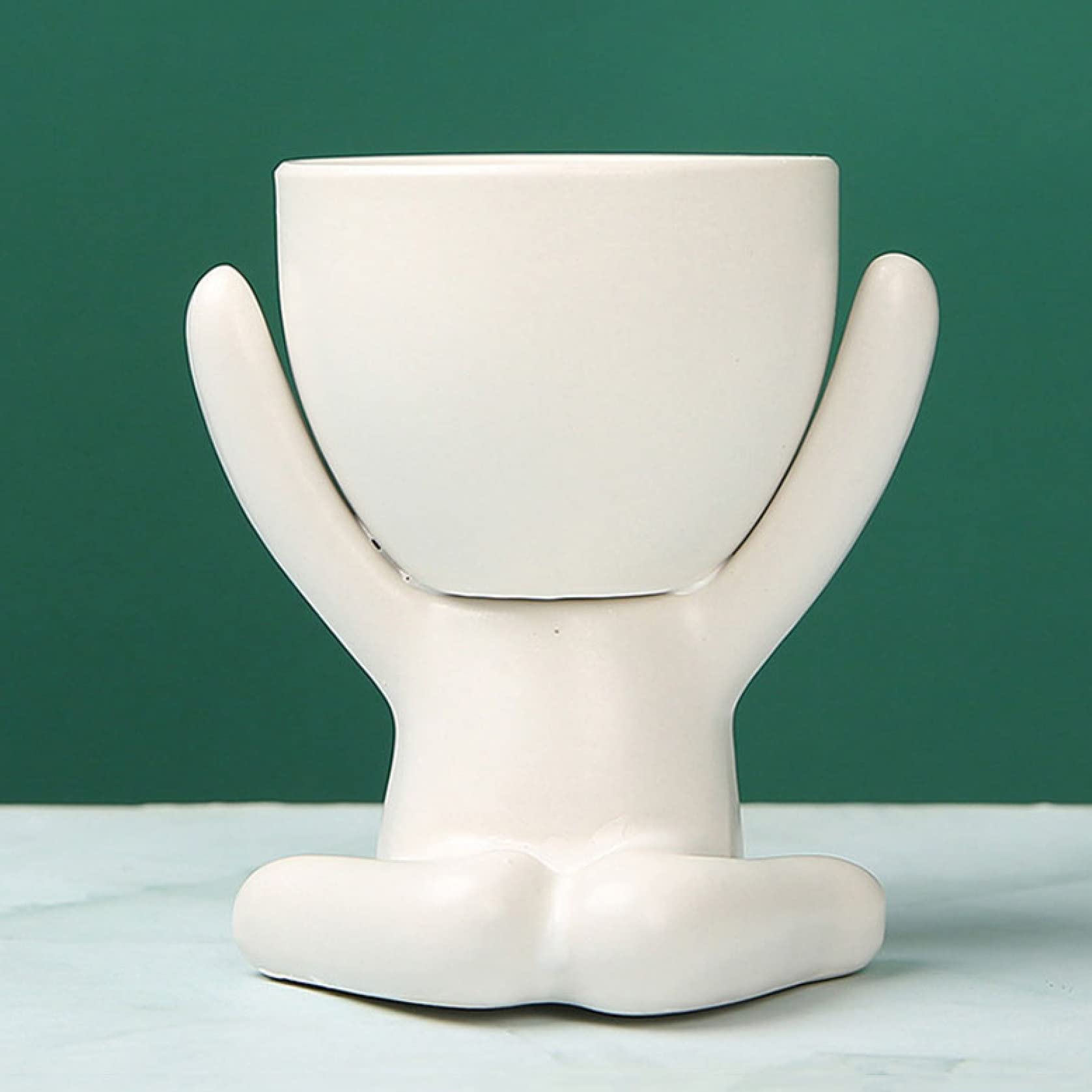 Ceramic Flower Pot for Succulents - Small Decorative Planter for Home, Garden, Balcony & Office Desk Decor - Perfect for Indoor Plants, Cacti, and Herbs
