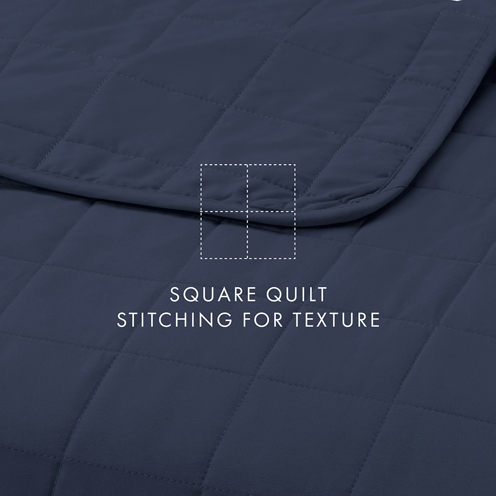 3 Piece Square Quilted Coverlet Set - Queen Size Bedding, Soft & Cozy Quilted Bedspread Set for All Seasons | Perfect for Master Bedroom, Guest Room & Dorm Decor