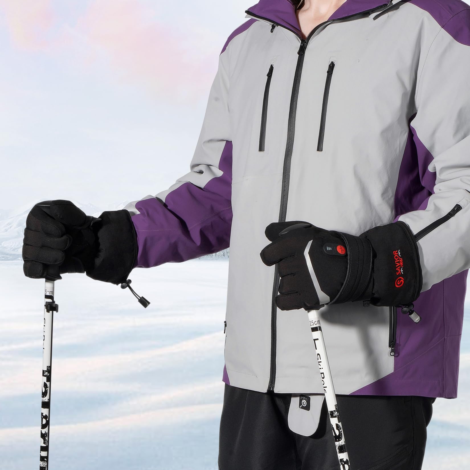 SAVIOR HEAT Rechargeable Battery Heated Gloves for Men & Women - Electric Warming Winter Gloves for Skiing, Snowboarding, Hiking & Outdoor Activities